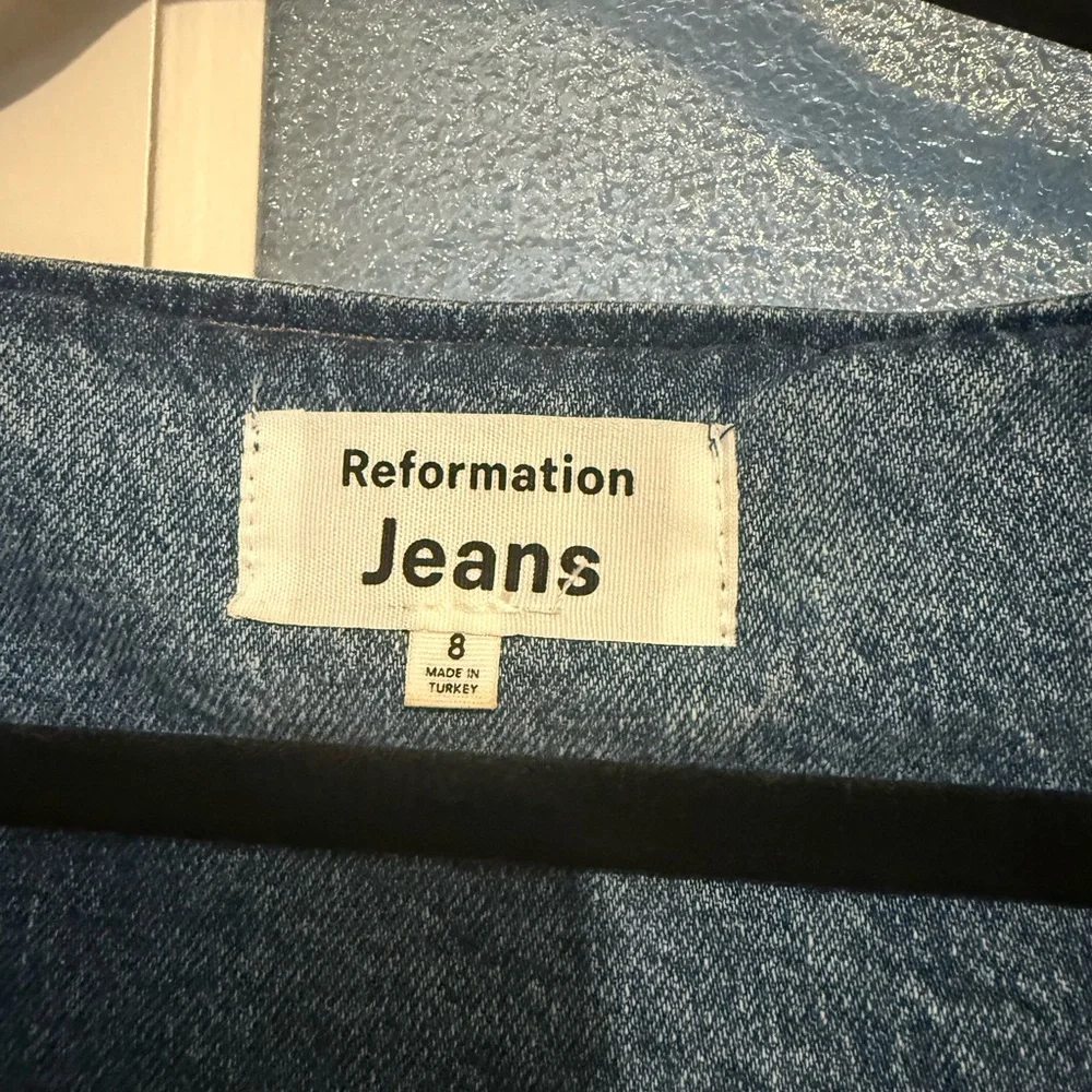 Reformation Denim Button-Front Mini Dress - Picture 2 of 6